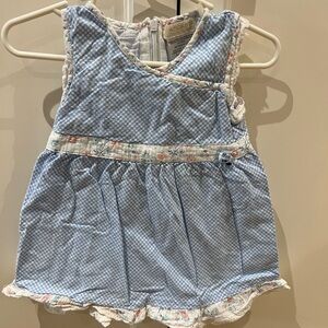Vintage Krickets baby 18m Blue Gingham Baby Dress